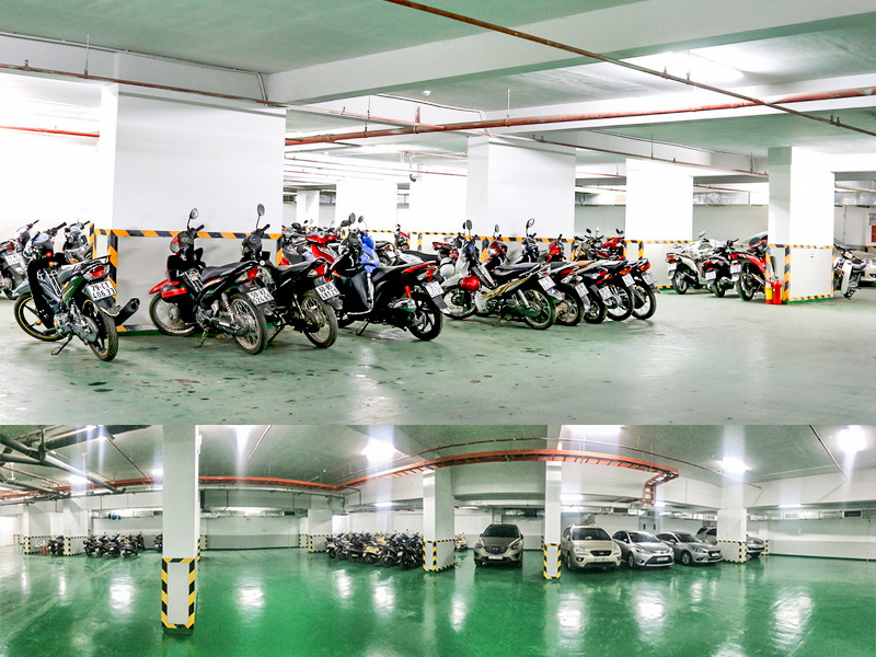 Hầm xe diện tích 5,500 m2