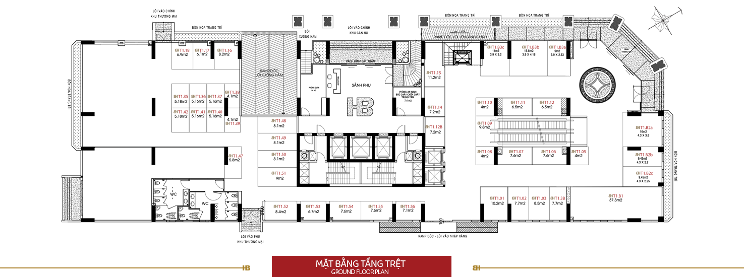 Mặt bằng - Tầng Trệt (Ground floor plan)